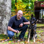 Evan Perlman with his GSD Lars